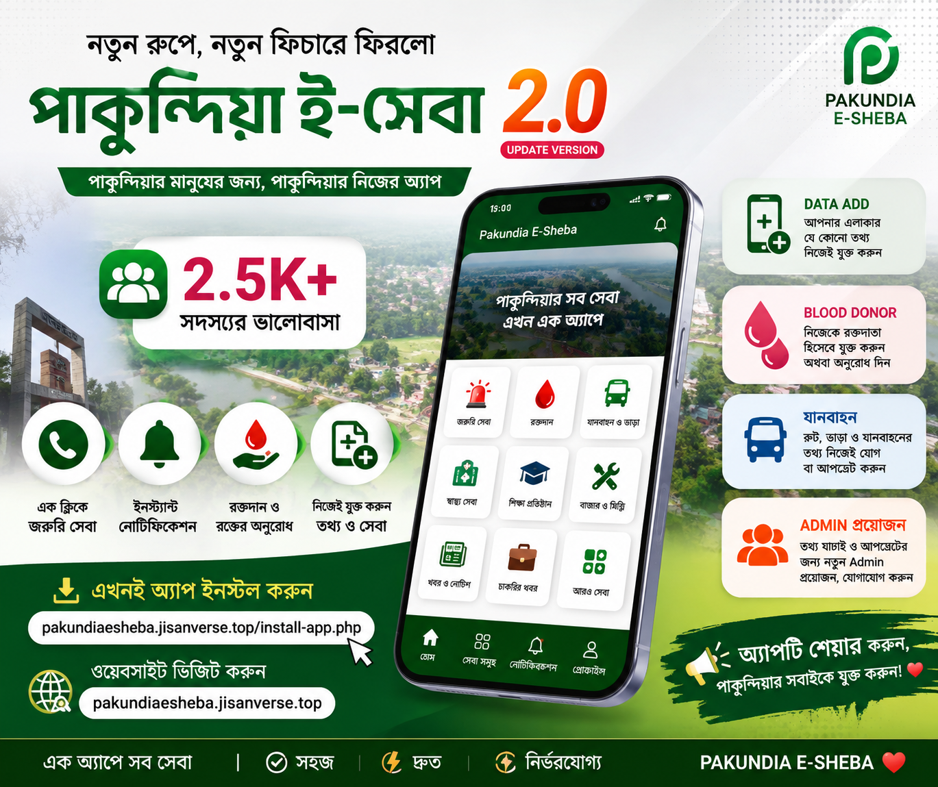 পাকুন্দিয়া ই-সেবা: উপজেলার সব জরুরি নাগরিক সেবা এখন এক অ্যাপে!